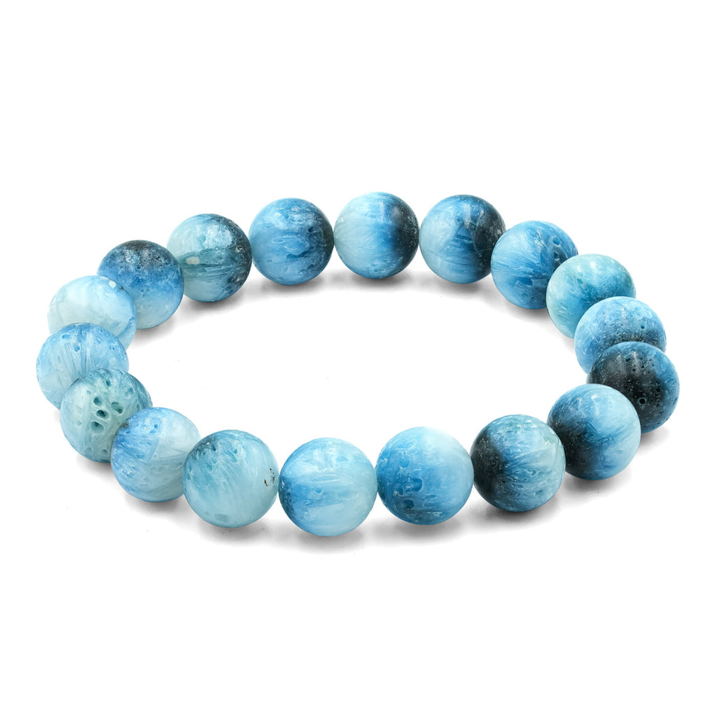 Starborn Blue Ice Glacierite Beaded Elastic Bracelet
