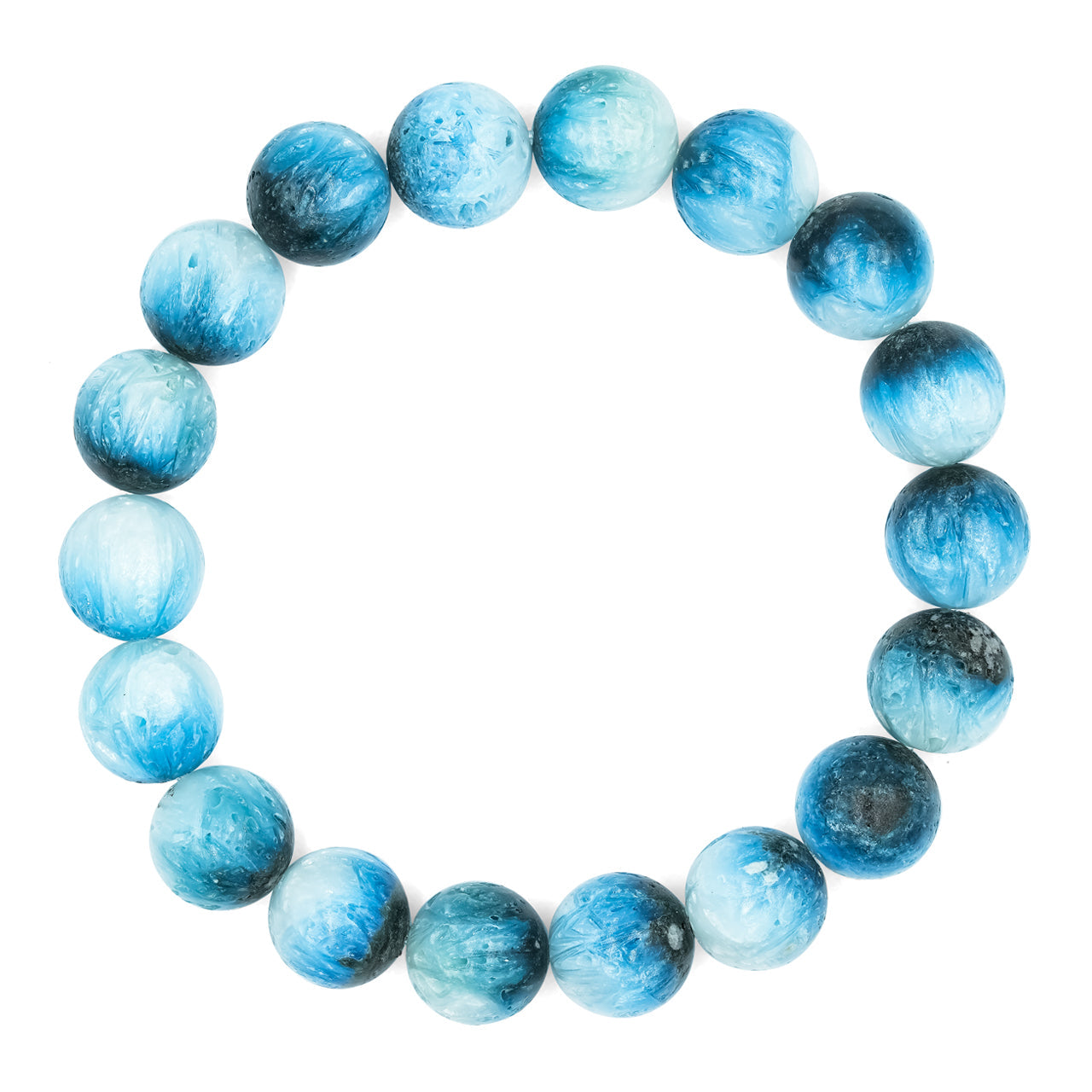 Starborn Blue Ice Glacierite Beaded Elastic Bracelet