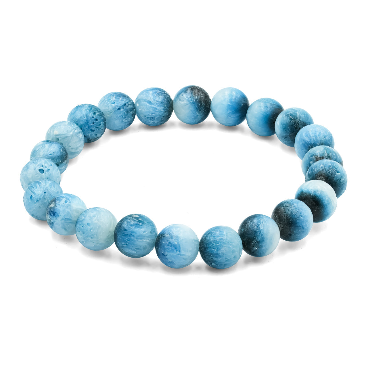 Starborn Blue Ice Glacierite Beaded Elastic Bracelet