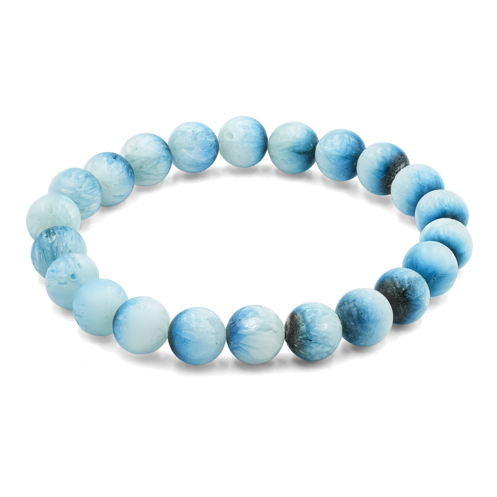 Starborn Blue Ice Glacierite Beaded Elastic Bracelet