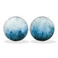 Starborn Blue Ice Glacierite Round Cabochon Post Style Earrings in Sterling Silver