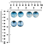 Starborn Blue Ice Glacierite Round Cabochon Post Style Earrings in Sterling Silver