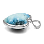 Starborn Blue Ice Glacierite Heart Shaped Pendant in Sterling Silver