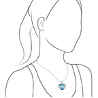 Starborn Blue Ice Glacierite Heart Shaped Pendant in Sterling Silver