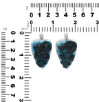 Starborn Carved Blue Ice Glacierite Dragon Shield Pendant in Sterling Silver