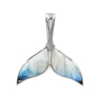 Starborn Blue Ice Glacierite Whale Tail Pendant in Sterling Silver