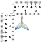 Starborn Blue Ice Glacierite Whale Tail Pendant in Sterling Silver
