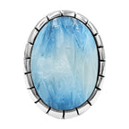 Starborn Blue Ice Glacierite Striped Bezel Ring in Sterling Silver