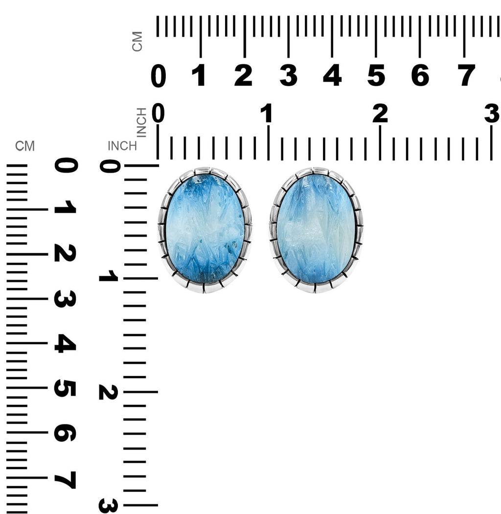 Starborn Blue Ice Glacierite Striped Bezel Ring in Sterling Silver