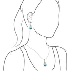Starborn Blue Ice Glacierite Sterling Silver Pendant and Earring Set - Pear Shaped
