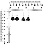 Starborn Black Tourmaline Crystal Slice Drop Earrings in Sterling Silver