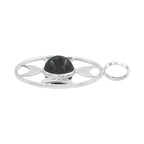 Starborn Sphere Gemstones Directional Crescent Moon Pendant in Sterling Silver - Large