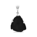 Starborn Black Tourmaline Crystal Slice Pendant in Sterling Silver