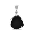 Starborn Black Tourmaline Crystal Slice Pendant in Sterling Silver