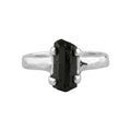 Starborn Black Tourmaline Crystal Prong Set Ring in Sterling Silver