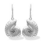 Starborn Nautilus Ammonite with Gemstones Inlay Earring in Sterling Silver - Large