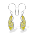 Starborn Nautilus Ammonite with Gemstones Inlay Earring in Sterling Silver - Large