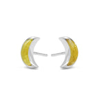 Starborn Gemstone Crescent Moon Post Style Earrings in Sterling Silver