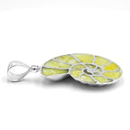 Starborn Brucite Inlay Nautilus Pendant in Sterling Silver