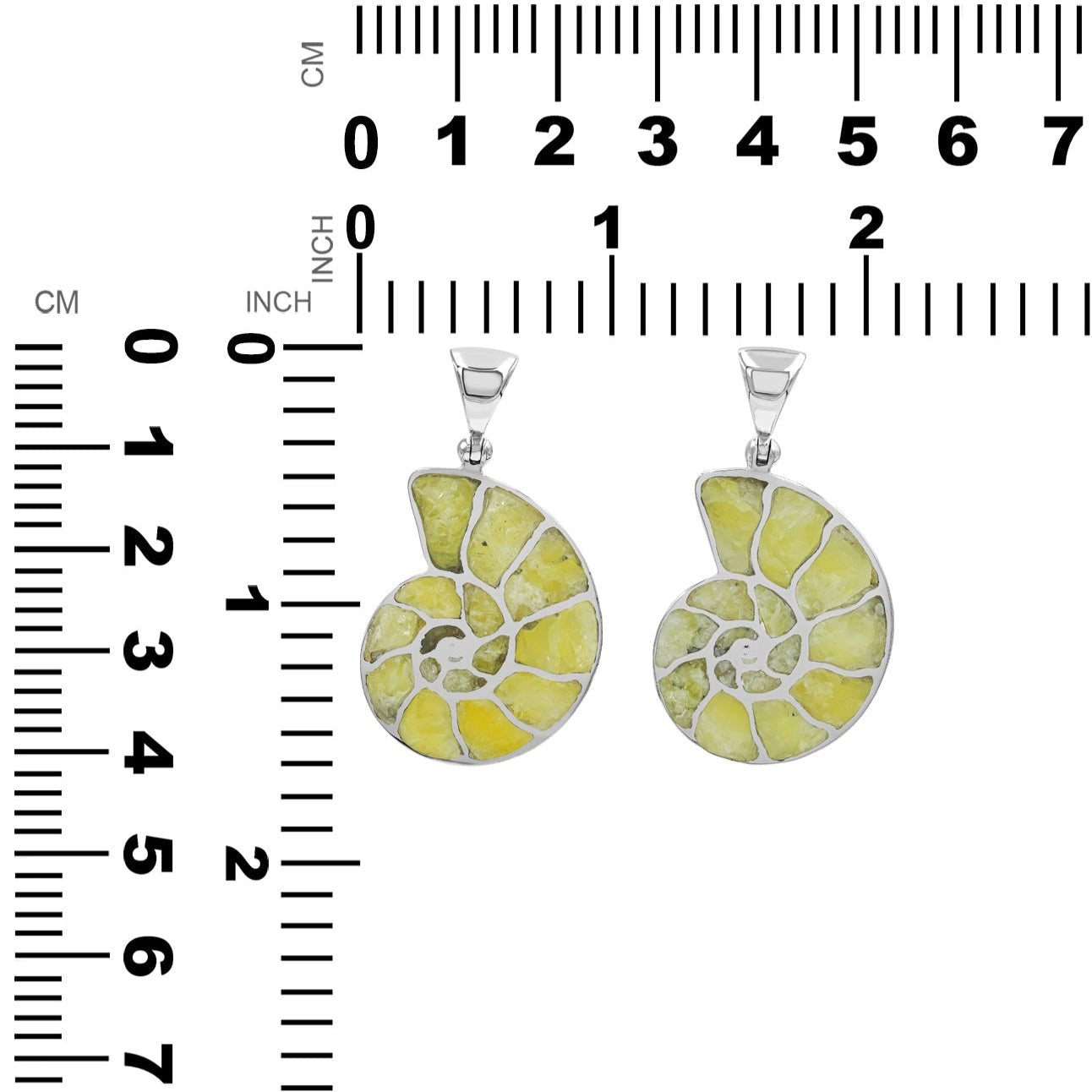 Starborn Brucite Inlay Nautilus Pendant in Sterling Silver