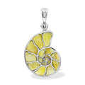 Starborn Brucite Inlay Nautilus Pendant in Sterling Silver