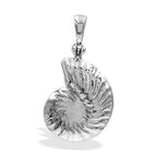 Starborn Brucite Inlay Nautilus Pendant in Sterling Silver