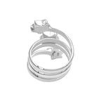 Starborn Brucite 3-Stars Spiral Ring in Sterling Silver