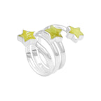 Starborn Brucite 3-Stars Spiral Ring in Sterling Silver
