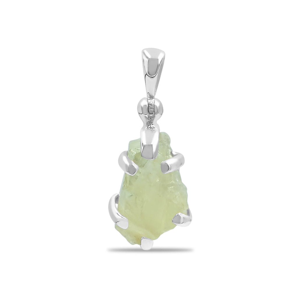 Starborn Brazilianite Rough Pendant in Sterling Silver