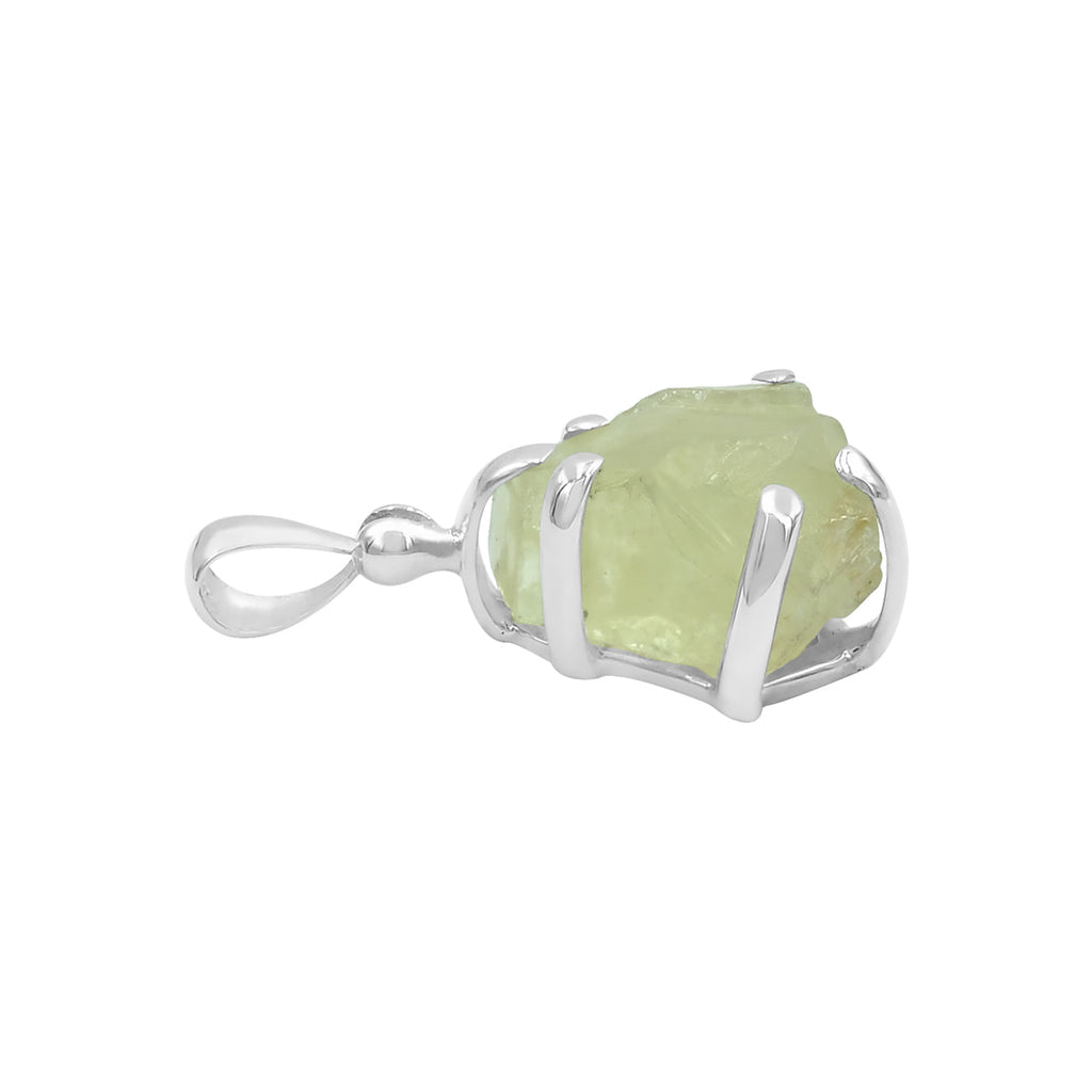 Starborn Brazilianite Rough Pendant in Sterling Silver