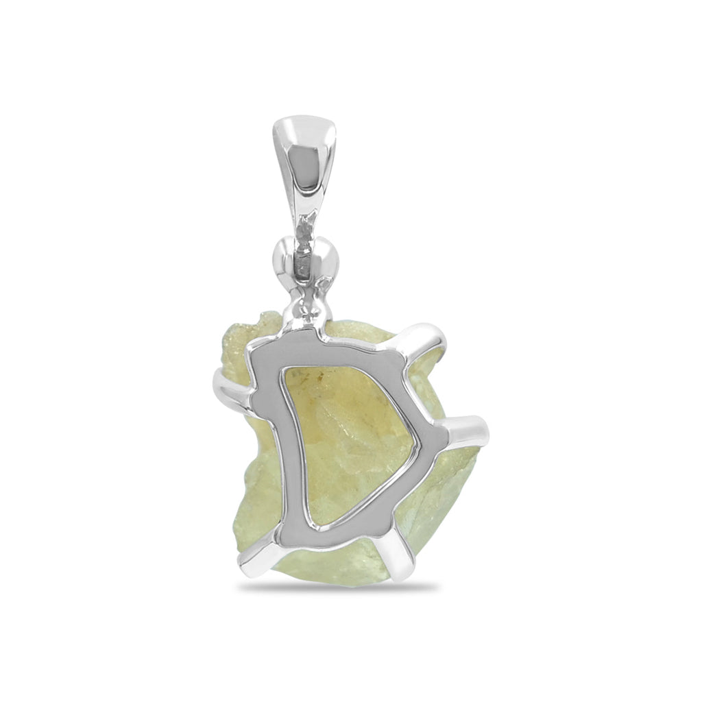 Starborn Brazilianite Rough Pendant in Sterling Silver