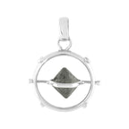 Starborn Small Beta Quartz Crystal Spinner Pendant in Sterling Silver