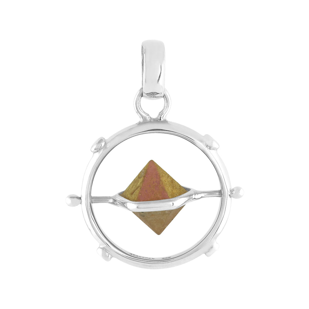 Starborn Small Beta Quartz Crystal Spinner Pendant in Sterling Silver