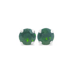 Starborn Chrome Diopside Faceted Round Post Earrings in Sterling Silver