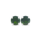Starborn Chrome Diopside Faceted Round Post Earrings in Sterling Silver