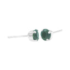 Starborn Chrome Diopside Faceted Round Post Earrings in Sterling Silver