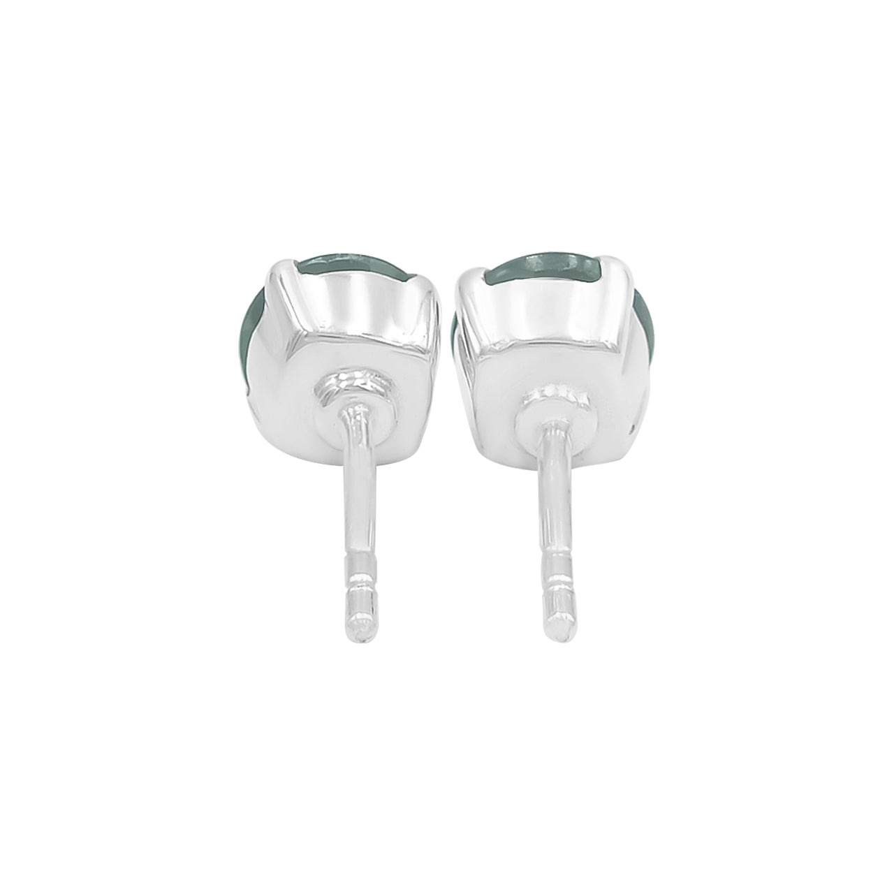 Starborn Chrome Diopside Faceted Round Post Earrings in Sterling Silver