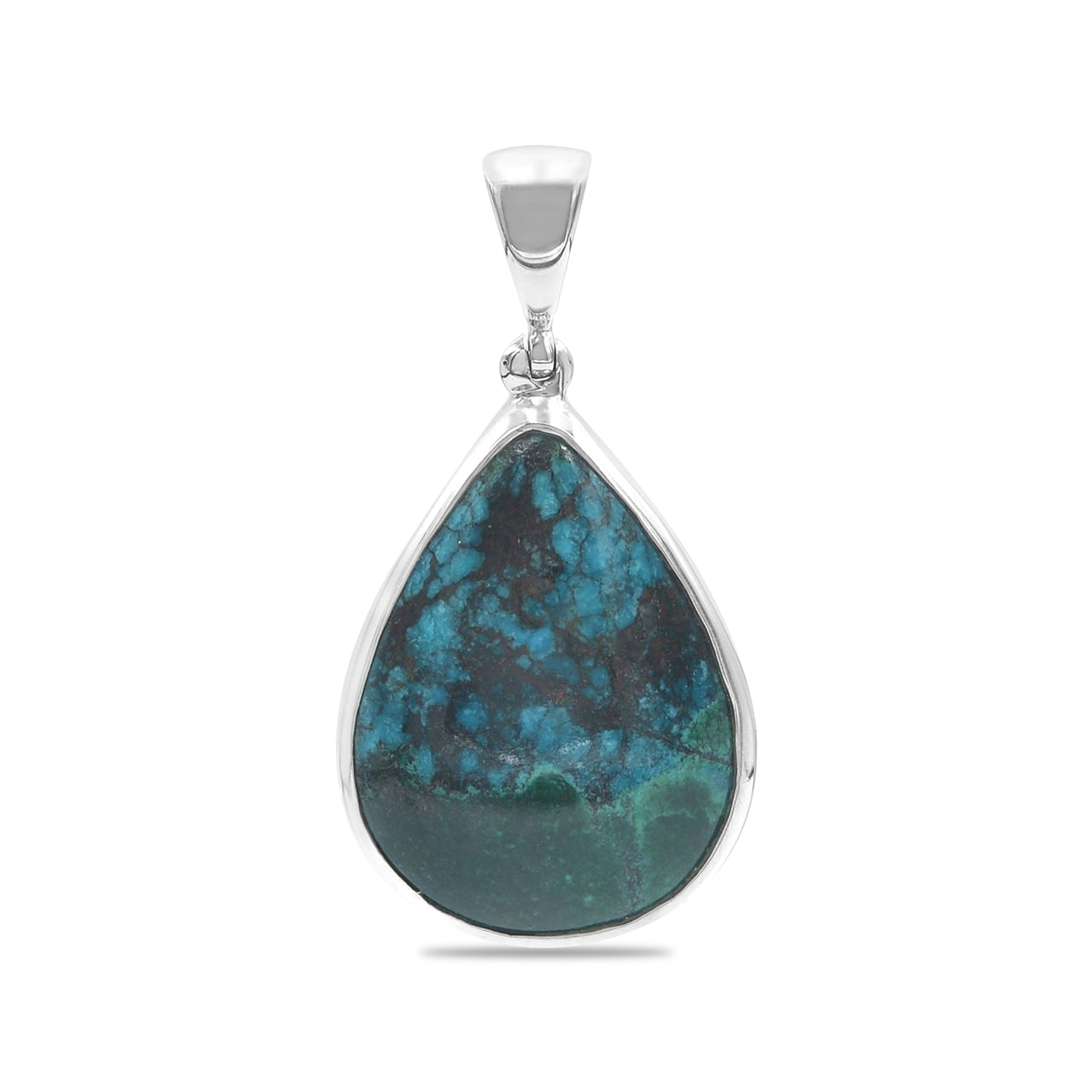 Starborn Chrysocolla Pear Pendant in Sterling Silver