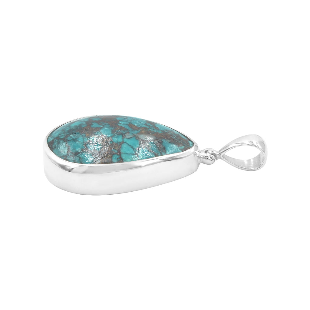 Starborn Chrysocolla Pear Pendant in Sterling Silver