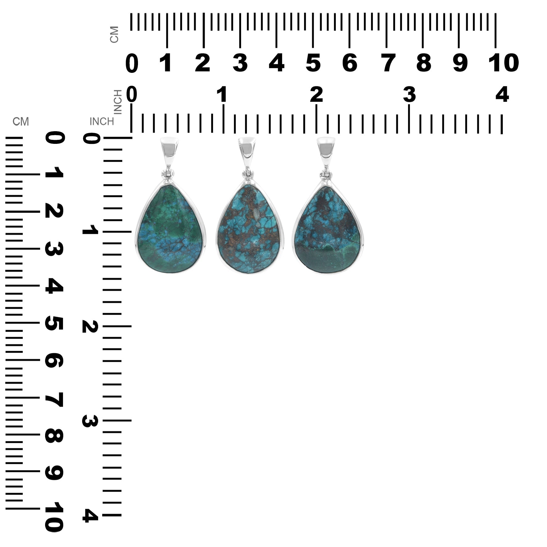 Starborn Chrysocolla Pear Pendant in Sterling Silver