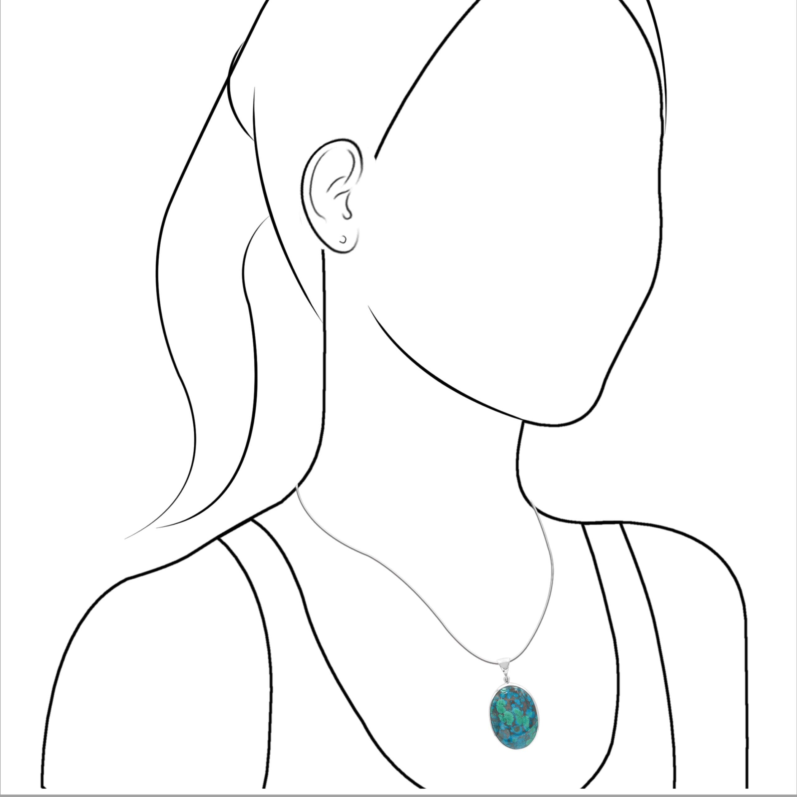Starborn Chile Chrysocolla Pendant in Sterling Silver