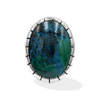 Starborn Chile Chrysocolla Striped Bezel Ring in Sterling Silver