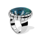 Starborn Chile Chrysocolla Striped Bezel Ring in Sterling Silver