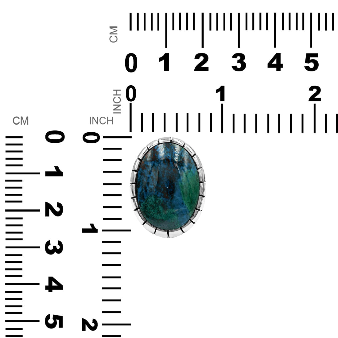 Starborn Chile Chrysocolla Striped Bezel Ring in Sterling Silver
