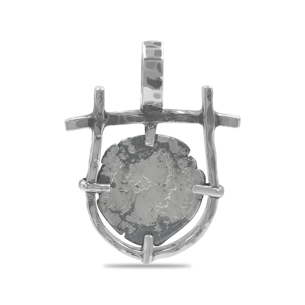 Starborn Roman Denarius Silver Coin Pendant [80-220 AD] with Frame in Sterling Silver