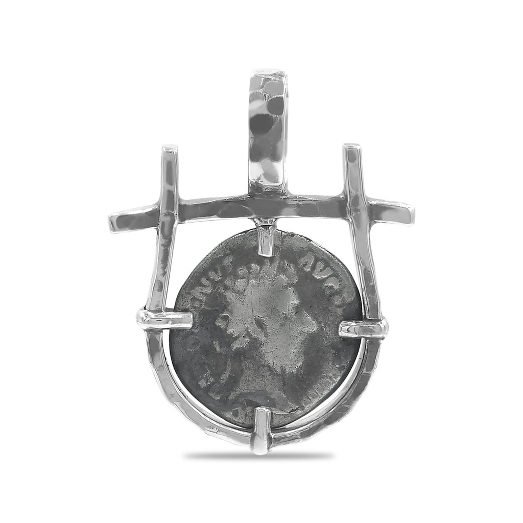 Starborn Roman Denarius Silver Coin Pendant [80-220 AD] with Frame in Sterling Silver