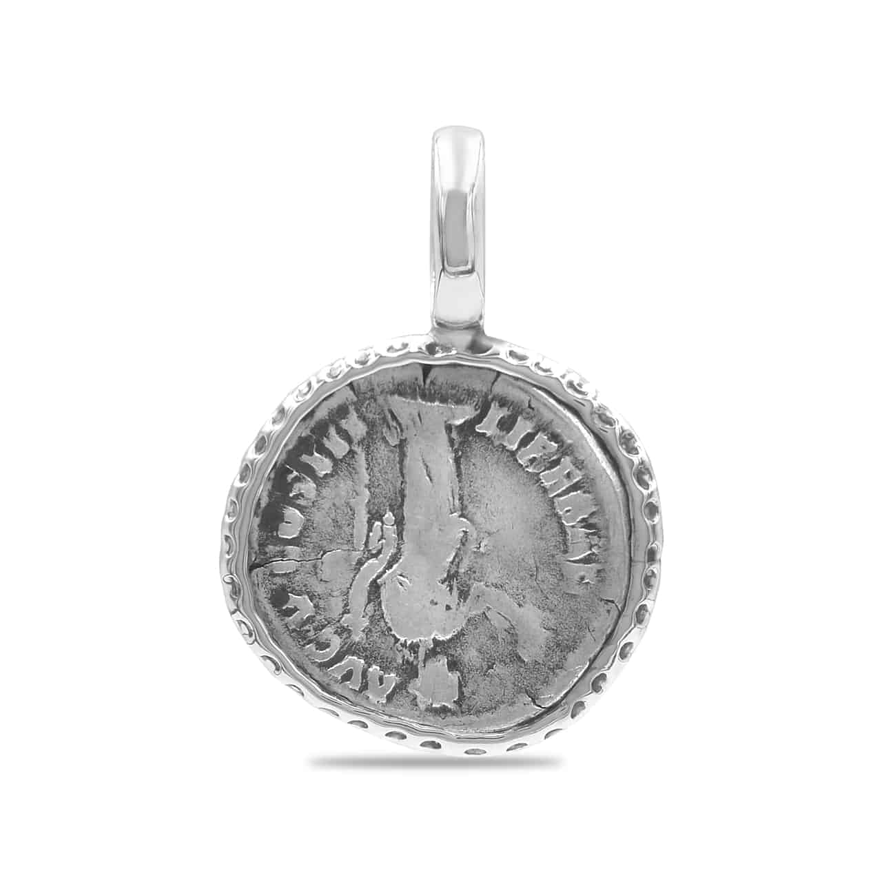 Starborn Roman Denarius Silver Coin Bezel Set Pendant [80-220 AD] in Sterling Silver