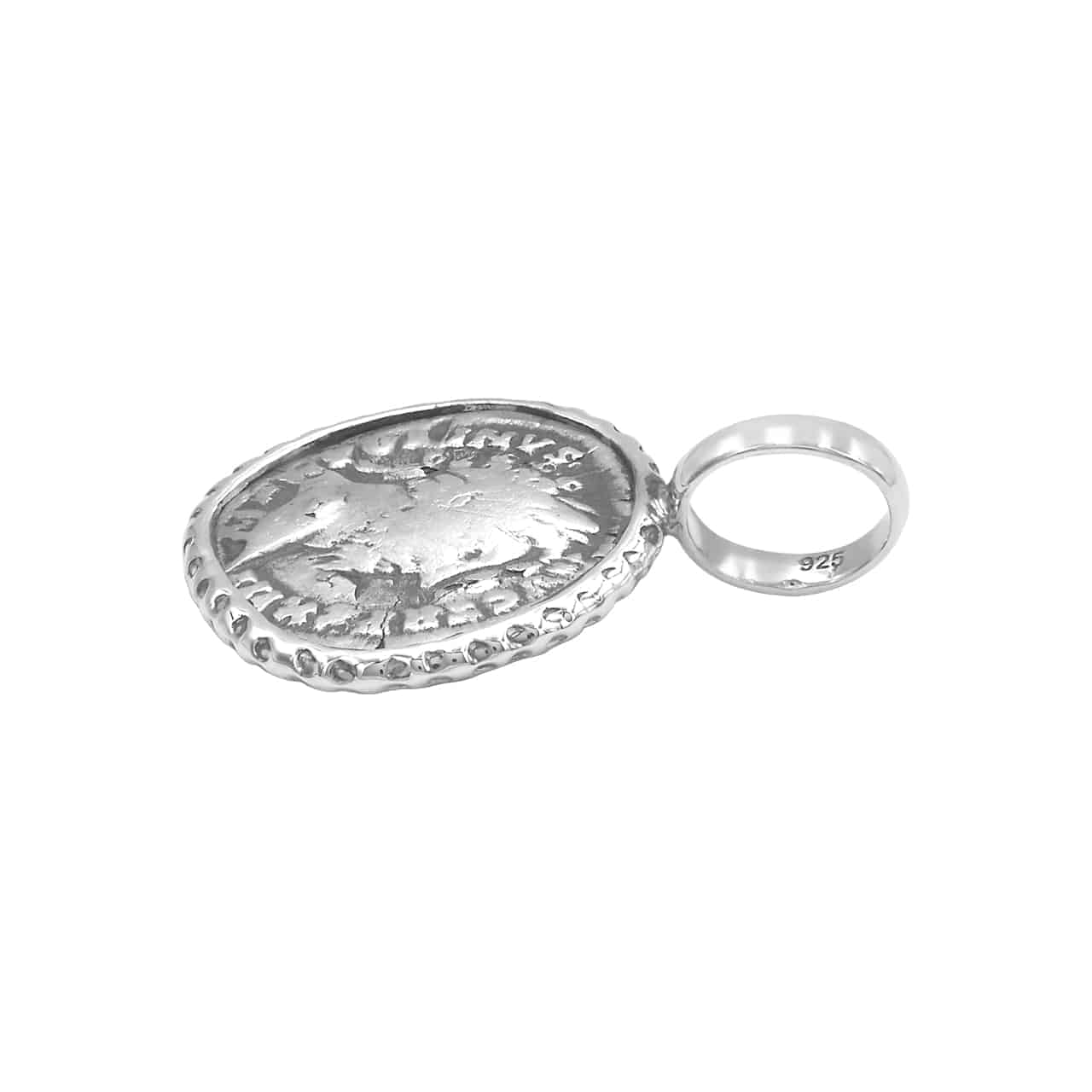 Starborn Roman Denarius Silver Coin Bezel Set Pendant [80-220 AD] in Sterling Silver