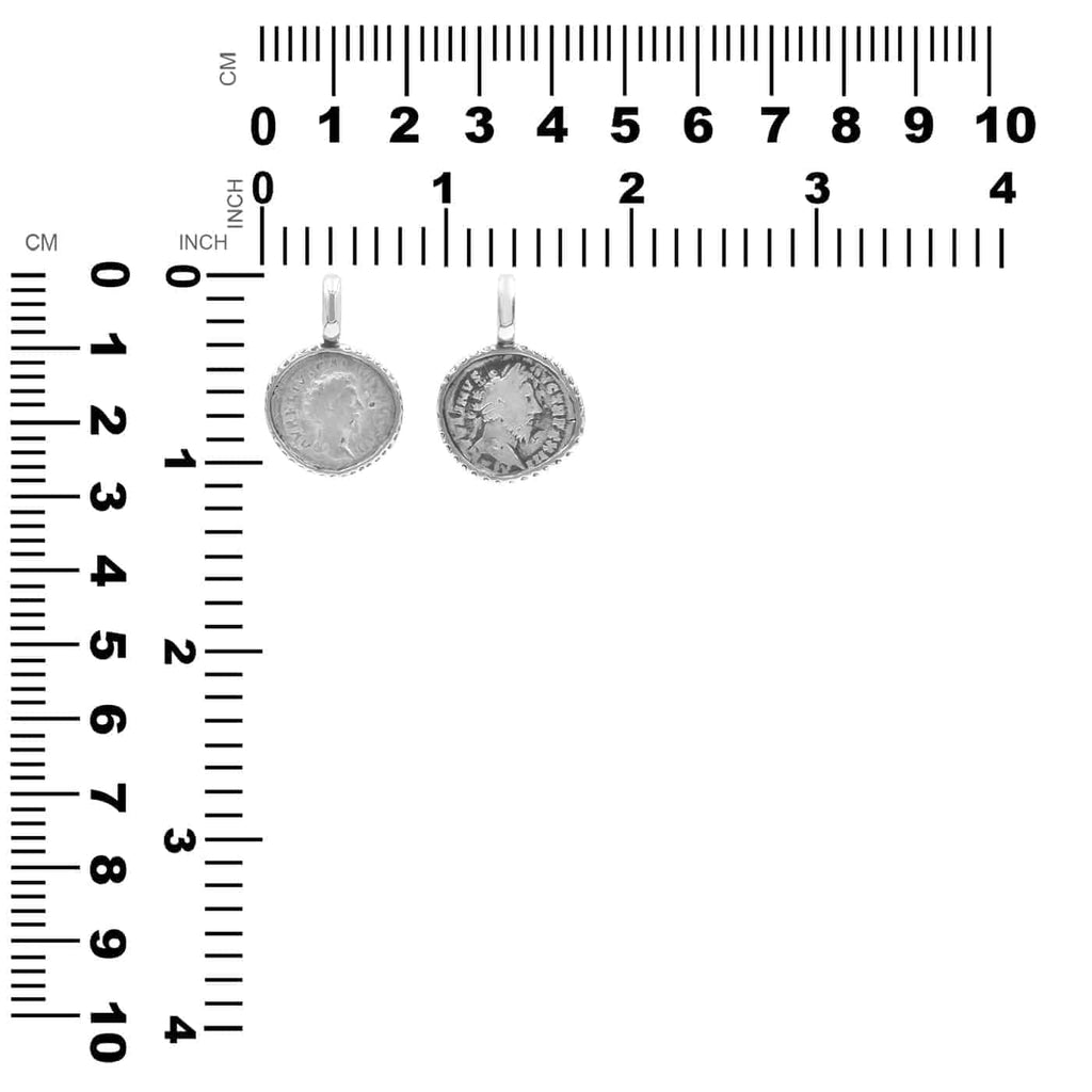 Starborn Roman Denarius Silver Coin Bezel Set Pendant [80-220 AD] in Sterling Silver