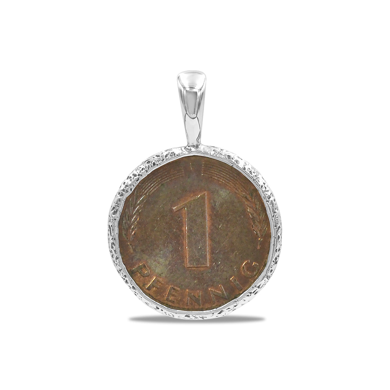 Starborn 1 Pfennig German Coin Pendant in Sterling Silver